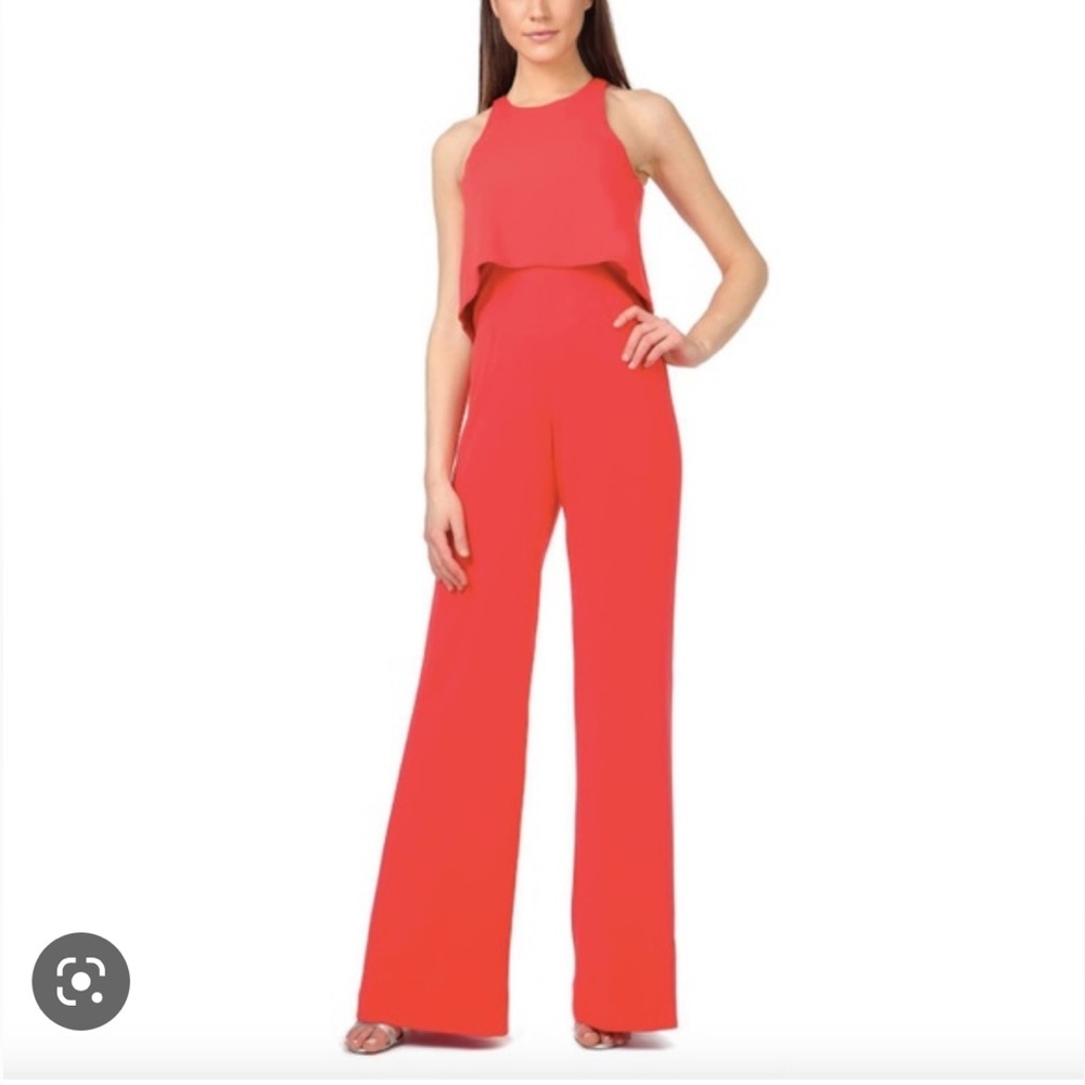 Jay Godfrey Lewis Red Popover Wide Leg Jumpsuit. Size 0.